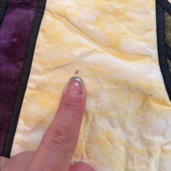 Purple and Yellow iris table cover quilt or Wall Hanging - Picture 6 of 6